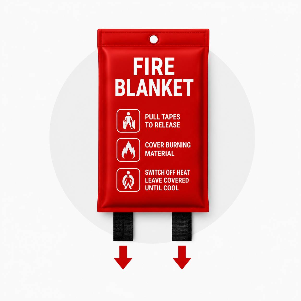 Fire blanket ready in seconds