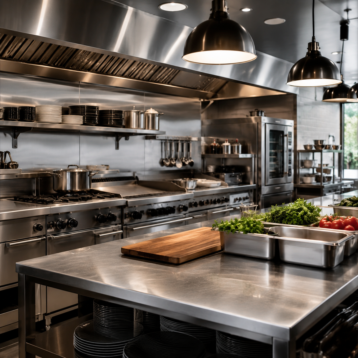 Commercial restaurant kitchen